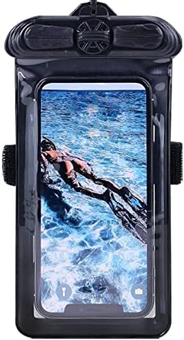 מארז טלפון של Vaxson שחור, תואם לתיק יבש של מצלמות דיג מתחת למים EYOYO EF15R 5 תיק יבש אטום למים [לא סרט מגן